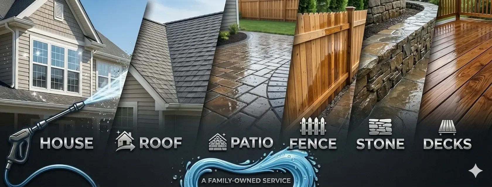 Action Pressure Washing Services - House, Roof, Patio, Fence, Stone, and Deck cleaning